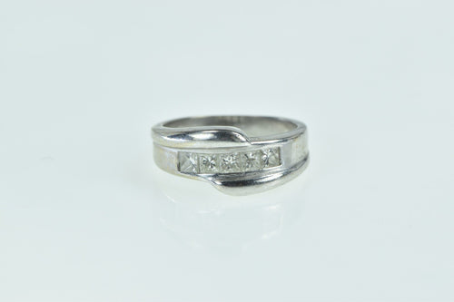 18K 0.50 Ctw Princess Diamond Wedding Band Ring White Gold