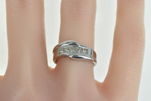 Load image into Gallery viewer, 18K 0.50 Ctw Princess Diamond Wedding Band Ring White Gold