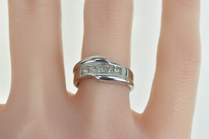 18K 0.50 Ctw Princess Diamond Wedding Band Ring White Gold