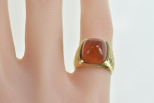 Load image into Gallery viewer, 18K 1960&#39;s Carnelian Grooved Domed Statement Ring Yellow Gold