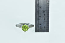 Load image into Gallery viewer, 18K Round Peridot Pave Diamond Statement Ring White Gold