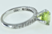 Load image into Gallery viewer, 18K Round Peridot Pave Diamond Statement Ring White Gold