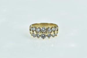 14K 1.50 Ctw Diamond Vintage Statement Band Ring Yellow Gold