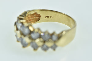 14K 1.50 Ctw Diamond Vintage Statement Band Ring Yellow Gold