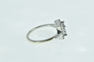 14K 0.50 Ctw Princess Diamond Square Halo Ring White Gold
