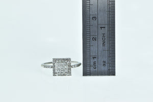 14K 0.50 Ctw Princess Diamond Square Halo Ring White Gold