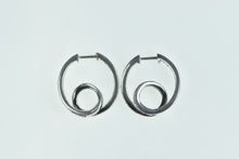 Load image into Gallery viewer, 14K 1.17 Ctw Diamond Inside Outside Loop Hoop Earrings White Gold