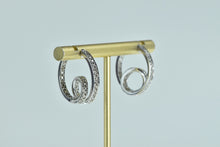 Load image into Gallery viewer, 14K 1.17 Ctw Diamond Inside Outside Loop Hoop Earrings White Gold