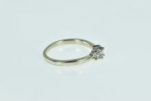 Load image into Gallery viewer, 14K Princess Three Stone Vintage Engagement Ring White Gold