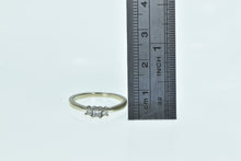 Load image into Gallery viewer, 14K Princess Three Stone Vintage Engagement Ring White Gold