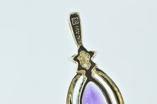 Load image into Gallery viewer, 14K Marquise Amethyst Diamond Vintage Statement Pendant Yellow Gold