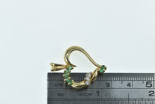 Load image into Gallery viewer, 14K Vintage Emerald Diamond Heart Twist Love Pendant Yellow Gold