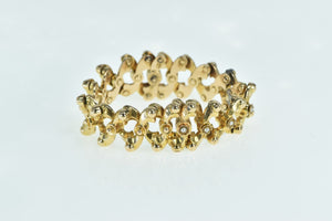 14K Victorian Seed Pearl Ornate Lattice X Link Bracelet 6-6.5" Yellow Gold