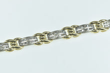 Load image into Gallery viewer, 14K 2.25 Ctw Diamond Two Tone Twist Bar Link Bracelet 7&quot; Yellow Gold