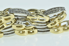 Load image into Gallery viewer, 14K 2.25 Ctw Diamond Two Tone Twist Bar Link Bracelet 7&quot; Yellow Gold