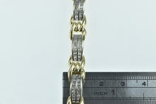 Load image into Gallery viewer, 14K 2.25 Ctw Diamond Two Tone Twist Bar Link Bracelet 7&quot; Yellow Gold