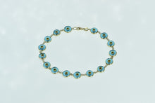 Load image into Gallery viewer, 14K Nazar Evil Eye Spiritual Protection Chain Bracelet 9&quot; Yellow Gold