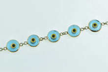 Load image into Gallery viewer, 14K Nazar Evil Eye Spiritual Protection Chain Bracelet 9&quot; Yellow Gold