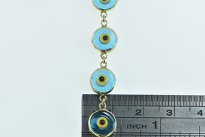 14K Nazar Evil Eye Spiritual Protection Chain Bracelet 9" Yellow Gold