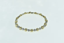 Load image into Gallery viewer, 14K 0.32 Ctw Two Tone Diamond Cluster Tennis Bracelet 8.25&quot; Yellow Gold