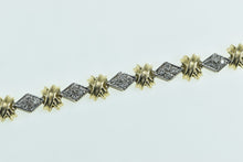 Load image into Gallery viewer, 14K 0.32 Ctw Two Tone Diamond Cluster Tennis Bracelet 8.25&quot; Yellow Gold