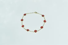 Load image into Gallery viewer, 14K Red Nazar Evil Eye Spiritual Protection Bracelet 7.5&quot; Yellow Gold