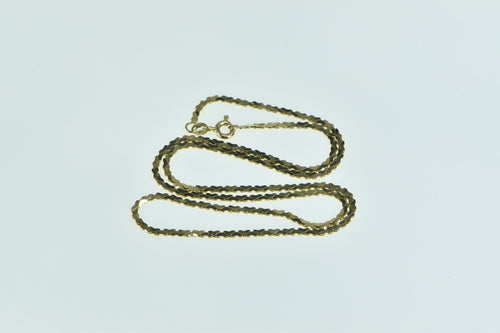 14K 1.75mm Pressed Geometric Link Chain Necklace 16.25