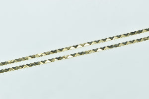 14K 1.75mm Pressed Geometric Link Chain Necklace 16.25" Yellow Gold