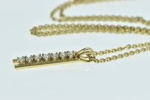 Load image into Gallery viewer, 14K 0.42 Ctw Diamond Bar Vintage Drop Chain Necklace 20&quot; Yellow Gold