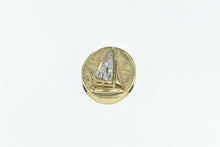 Load image into Gallery viewer, 14K Victorian Diamond Sail Boat Slide Bracelet Charm/Pendant Yellow Gold