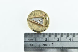 14K Victorian Diamond Sail Boat Slide Bracelet Charm/Pendant Yellow Gold
