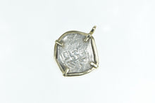 Load image into Gallery viewer, 14K Vintage Spanish Silver Shipwreck Coin Charm/Pendant Yellow Gold