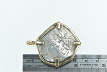 Load image into Gallery viewer, 14K Vintage Spanish Silver Shipwreck Coin Charm/Pendant Yellow Gold