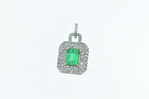 18K 3.20 Ctw Very Fine Natural Emerald Diamond Pendant 17.5" Yellow Gold