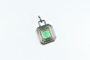 18K 3.20 Ctw Very Fine Natural Emerald Diamond Pendant 17.5" Yellow Gold