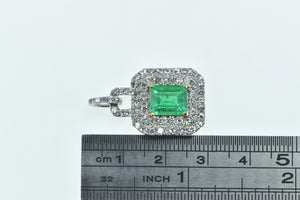 18K 3.20 Ctw Very Fine Natural Emerald Diamond Pendant 17.5" Yellow Gold