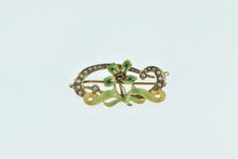 Load image into Gallery viewer, 10K Art Nouveau Seed Pearl Ornate Flower Pin/Brooch Yellow Gold