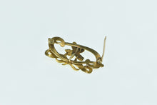 Load image into Gallery viewer, 10K Art Nouveau Seed Pearl Ornate Flower Pin/Brooch Yellow Gold