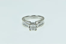 Load image into Gallery viewer, 14K Ctw Invis Princess Diamond Engagement Ring White Gold