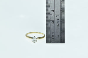 14K 0.25 Ct Pear Diamond Solitaire Engagement Ring Yellow Gold