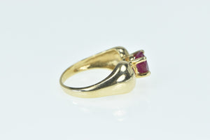 14K Natural Ruby Vintage Statement Engagement Ring Yellow Gold