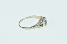 Load image into Gallery viewer, 18K 5.6mm Art Deco Sapphire Engagement Setting Ring White Gold