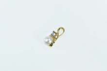 Load image into Gallery viewer, 14K Pearl Tanzanite Trillion Vintage Statement Pendant Yellow Gold