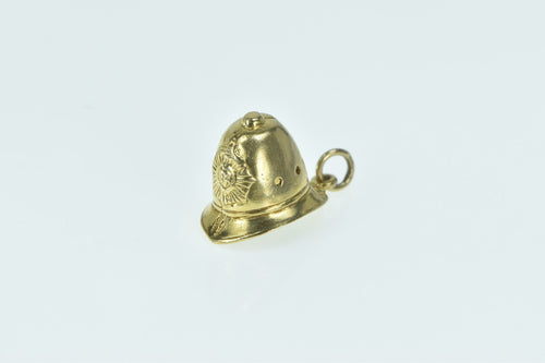 9K 3D Vintage Police Hat Helmet British Charm/Pendant Yellow Gold