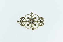 Load image into Gallery viewer, 14K Victorian Ornate Diamond Floral Elaborate Pin/Brooch Yellow Gold