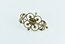 Load image into Gallery viewer, 14K Victorian Ornate Diamond Floral Elaborate Pin/Brooch Yellow Gold