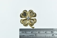 Load image into Gallery viewer, 14K Vintage Diamond Clover Shamrock Lucky Pin/Brooch Yellow Gold