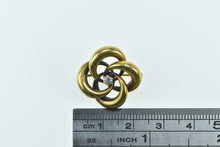 Load image into Gallery viewer, 14K Victorian 0.12 Ct Diamond Swirl Puffy Knot Pin/Brooch Yellow Gold