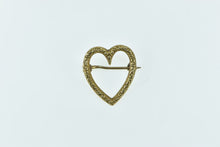 Load image into Gallery viewer, 14K Victorian Ornate Heart Love Valentine Scroll Pin/Brooch Yellow Gold