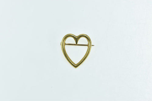 14K Victorian Heart Classic Valentine Love Symbol Pin/Brooch Yellow Gold